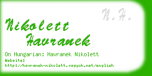 nikolett havranek business card